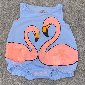 cat and jack baby girl flamingo romper newborn